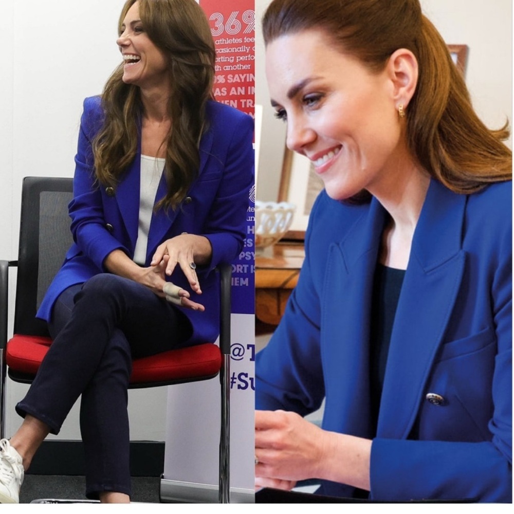 Zara Royal Blue Double-Breasted Blazer
